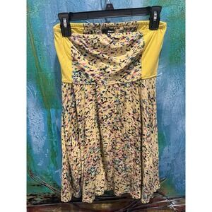Hurley Strapless‎ Yellow Print Sundress – Size Medium